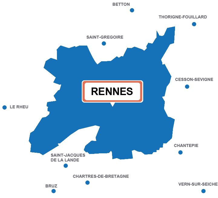 Carte de Rennes