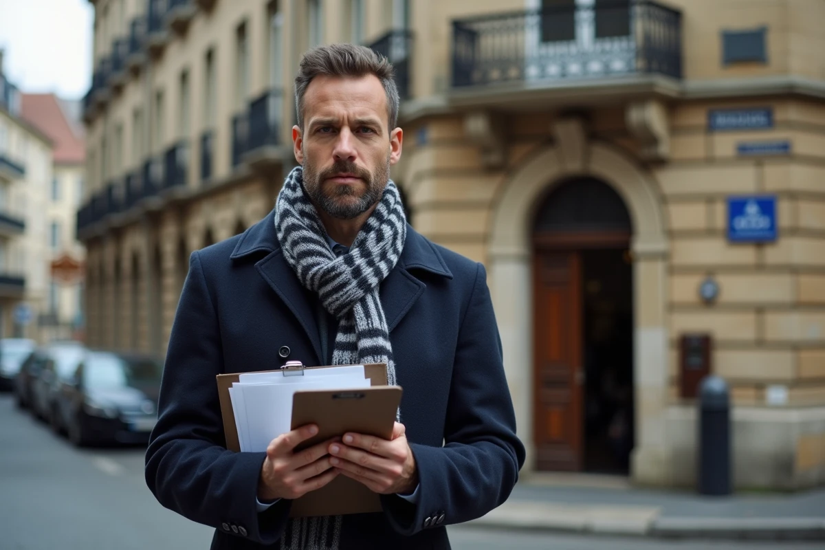 Agent immobilier lyonnais évaluant les loyers dans le quartier de la Croix-Rousse à Lyon