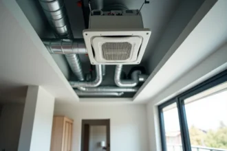 Système de ventilation mécanique contrôlée simple flux installé dans une maison